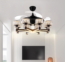 Op lighting Nordic living room invisible ceiling fan lamp restaurant modern simple light luxury fan lamp American bedroom ceiling