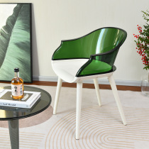 Nordic Transparent Dining Chair Acrylic Plastic Crystal Backback Arm Designer Simple Household Safety Chair