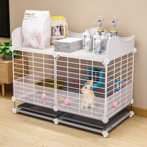 Anti-Spray Urine Rabbit Cage Home Ultra Large Bunny Cage Special Supplies Dutch Pig New Cog House Villa Automatic Clear Dung