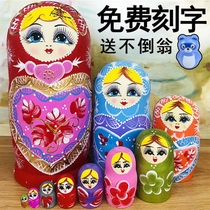 Russian Condom Toy Girl 10 Floors Hand Painted Wooden Children Cartoon Puppet Creative Birthday Gift memorabilia