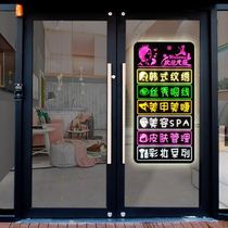 Nail art nail Billboard glowing embroidery shop door light box three-dimensional display card side hanging beauty salon shop