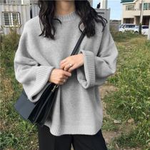 Autumn and winter 2021 New Korean version of loose long sleeve sweater coat girl thick Japanese knitted cardigan jacket