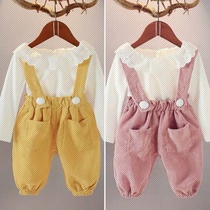 Childrens clothing female baby spring dress one year old girl 2021 New Korean version dress little girl fashionable two-piece set