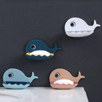 (Happy Harbor) whale soap box soap box non-perforated wall-mounted toilet rack home bathroom
