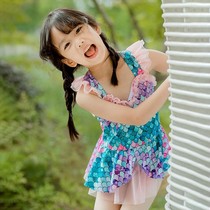 Childrens Mermaid swimsuit summer cute princess jumpsuit fashion girl ins hot silver scales sparkling print