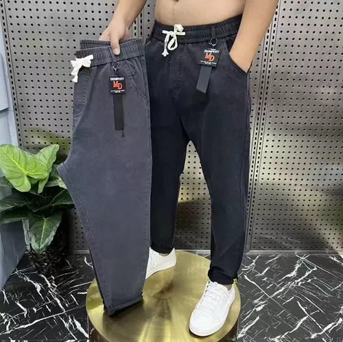 Эластичные джинсы, штаны, коллекция 2022, свободный крой, по фигуре