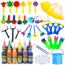 Sponge seal children childrens painting graffiti painting brush diy material art rubbing young children painting tool set