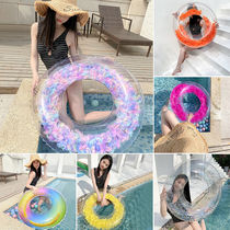 Swimming ring Adult thickened swimming ring armpit ring male and female children net red full transparent feather inflatable adult lifebuoy
