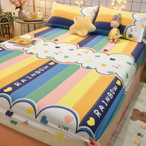 100 pure cotton cute cartoon bed hat one piece bed cover Simmons cotton protective cover ins all-inclusive dust mattress cover