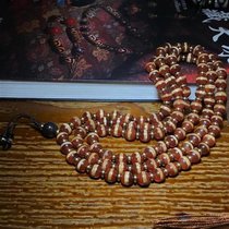 Tibetan natural red agate weathered first-line round beads pharmacist celestial bead necklace J multi-Circle Bracelet 108 Buddha reading beads