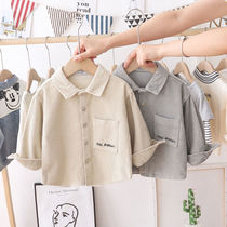Boys corduroy shirt jacket foreign baby long sleeve shirt children early autumn thin coat childrens coat tide