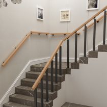 Nordic new mainland China overall wall staircase iron solid wood handrail column duplex villa household fence