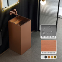 Steel pasture rose gold floor-standing wash basin 304 stainless steel column basin hotel B & B wash basin