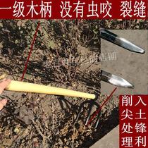 Military seal quenching agricultural planting vegetables fork hoe hoe hoe rake solid wood long handle agricultural tools Three tooth species loose soil turning