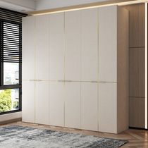 Light luxury wardrobe home bedroom four six eight swing door open overall storage wooden modern simple Net red wardrobe