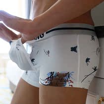 Mens Underwear Pure Cotton 2021 New Antibacterial Flat Corner Four Corners Full Cotton Overdraft Air Gun Egg Separation Sexy Underwear