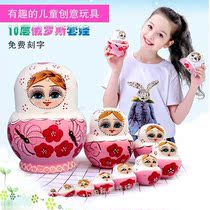 Condom Toy Girl Advanced Fun not expensive Puzzle 10 Floors Solid Wood Hand-painted Childrens Festival Gift Creative Furnishing