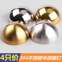 Glass trim cover semi-circle trim nail 304 stainless steel mirror spiked screw thread Ugly Lid palace stud Drum Nail lid