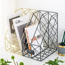 Nordic style simple geometric desk bookshelf office supplies desktop storage box student folder shelf