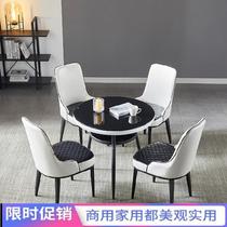 Small round table Tempered glass coffee table Balcony negotiation table and chair combination Simple reception milk tea shop round table negotiation table
