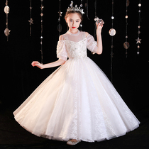 Girls dress childrens princess dress flower girl wedding dress foreign atmosphere host evening dress high-end girl piano performance dress