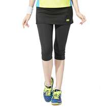 2020 new fake two-piece nine-point badminton dress womens skirt pants elastic quick-drying tennis aerobics sports trousers skirt