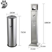 Stainless steel ash column outdoor vertical smoke extinguishing barrel cigarette butt trash can mall outdoor floor ash barrel cigarette butt column