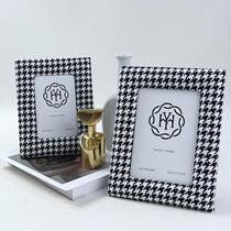 New modern minimalist photo-frame cloth art photo frame Thousand-bird-frame light-luxe photo-frame Pendulum Bench-like room Bedroom Living Room