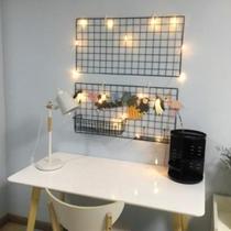 Hanging wire grid rack girls decorative hanging net socks wall-mounted background wall small holes black and white photos