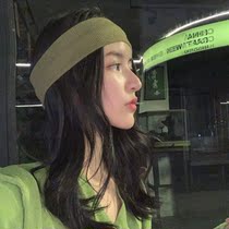 Khaki hairband Net red needle Weaver Girl Korean wide-brimmed headdress autumn and winter tide knitted wool headband simple solid color