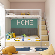 Small apartment loft bed saving space raised bed bed bed multi-function wrought iron custom iron bed empty under bed