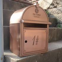 Bronze Villa stainless steel letter box customized outdoor rain proof electroplating community letter box wall newspaper mailbox