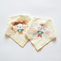 Newborn Saliva Towel Beginner Baby Triangle Towel Child Double Press Button Enclosure Mouth Baby Bilayer Soft Spring Summer
