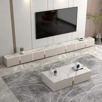 Rock plate light extravagant TV cabinet tea table combination minimalist modern small family type bedroom 2022 new living-room floor counter