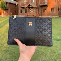 European station New Classic leather business handbag handbag hand clutch bag head layer cowhide youth clutch bag tide