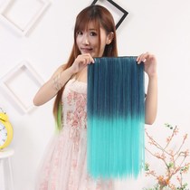 Wig female hair extensions Highlight gradient color long straight hair One-piece invisible incognito realistic medium and long wigs