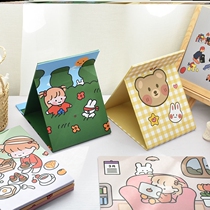 Cosmetic mirror foldable size desktop cute household in wind dresser net red dresser portable mirror