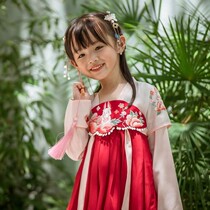 Moe original girl Hanfu autumn Jade Rabbit embroidery improved childrens skirt Chinese style female treasure ancient dress