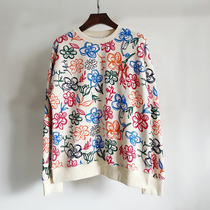 소 상 품 추 천 2021 new autumn and winter full printing Flower sweater NY wild leisure crew neck Korean version of the top