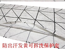 Head-front anti-dirty sleeve anti-dirty quilted by headgear sewn in a lengthened towel protective sheath set on the head of the quilt