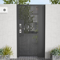 Wrought iron villa door gate courtyard door Garden outdoor single and double open self-built house wall aluminum alloy door