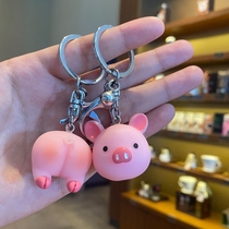 Cute Little Pig Key Buckle Refined Woman Couple Superior Sense Pendant Small Trinket Girl Bag Bag Hang Accessories Car Key Chain