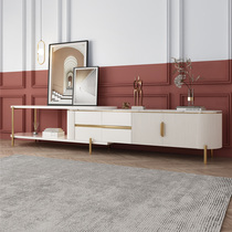 Gilt plain language rock board TV cabinet tea table combination 2021 new modern simple living room household fashion coffee table