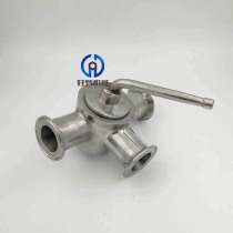304 stainless steel sanitary three-way plug valve Straight-through T-type thread quick-install clamp plug valve