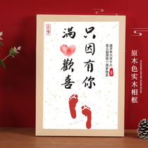 Full of joy only because you have your baby full moon handprints souvenirs 100 days full moon gifts