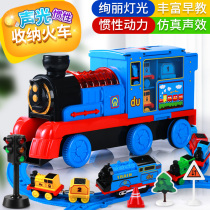 Small train track set simulation inertia alloy electric childrens toys 3-6 years old 2 boys