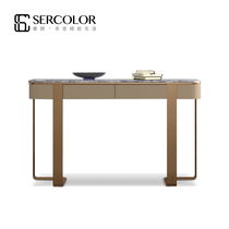 Light luxury entrance Modern large villa living room entrance end view table Natural marble Italian minimalist entrance table
