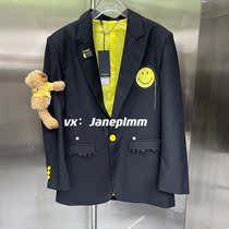 13DE MAR * O smiley face joint super limited series smile letter embroidery arm bear suit Qi Wei same style