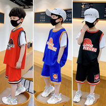 Boys summer clothes children sportswear boy summer CUHK Tong Yang Gas vest Boy clothing basketball clothes Short sleeves Two sets