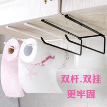 Kitchen paper rack Kitchen paper towel rack Cling film storage rack Paper towel rack punch-free napkin cabinet roll paper rack hanging